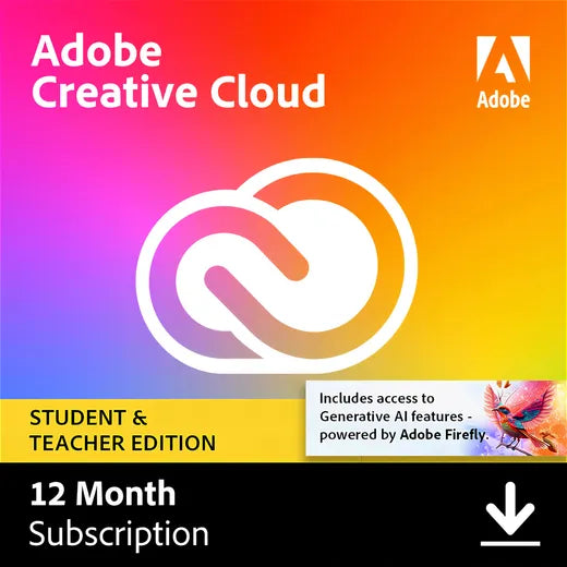 Adobe Creative Cloud Education | All Apps | 80GB Cloud Storage | 1 Year Subscription | Windows/Mac/Tabs & Mobiles